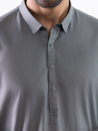 Grey Cotton Cut & Sew Kameez Shalwar - AL-KS-3325