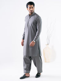 Grey Cotton Cut & Sew Kameez Shalwar - AL-KS-3325