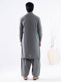 Grey Cotton Cut & Sew Kameez Shalwar - AL-KS-3325A