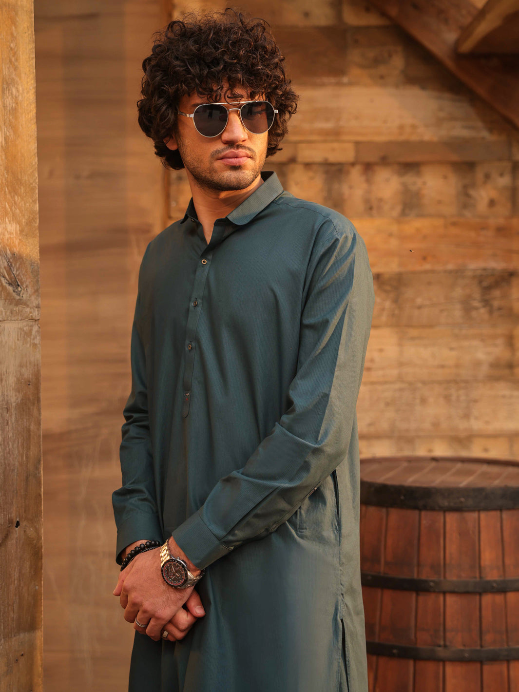 Green Cotton Cut & Sew Kameez Shalwar - AL-KS-3326