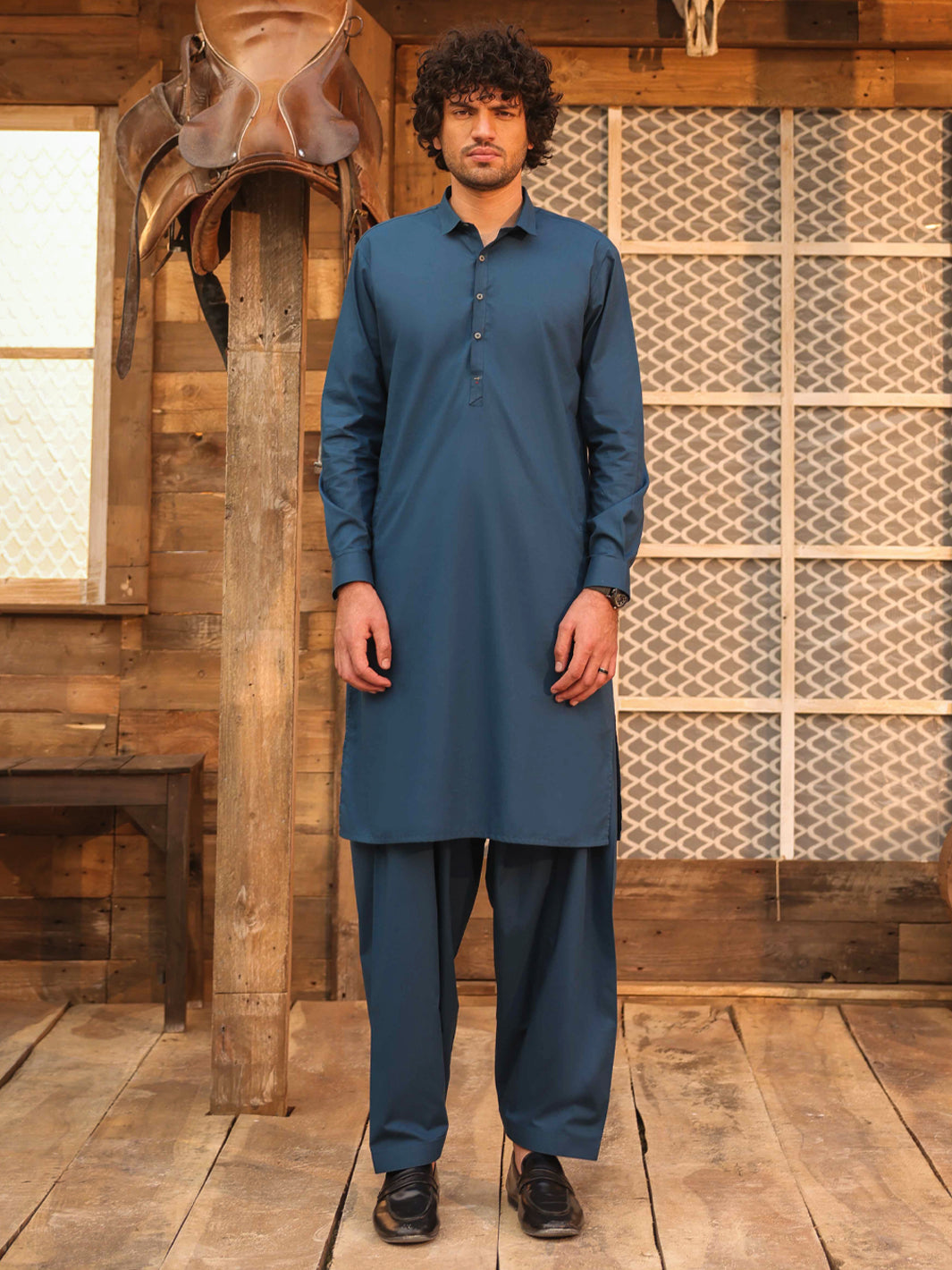 Blue Cut & Sew Kameez Shalwar - AL-KS-3327