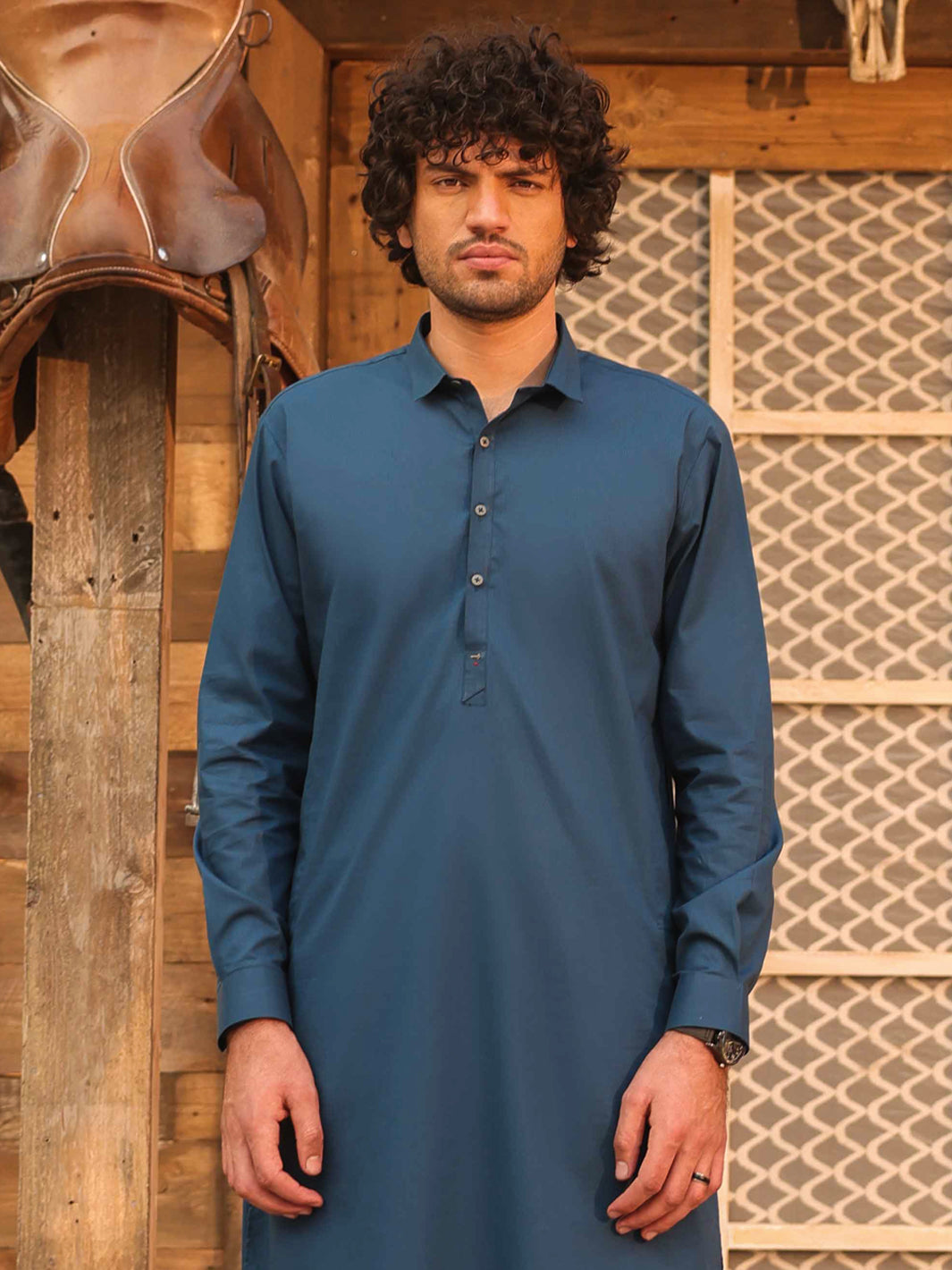 Blue Cut & Sew Kameez Shalwar - AL-KS-3327