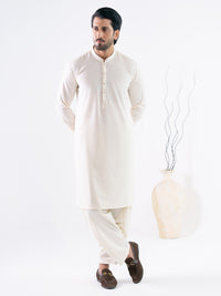 Cream Cut & Sew Kameez Shalwar - AL-KS-3340