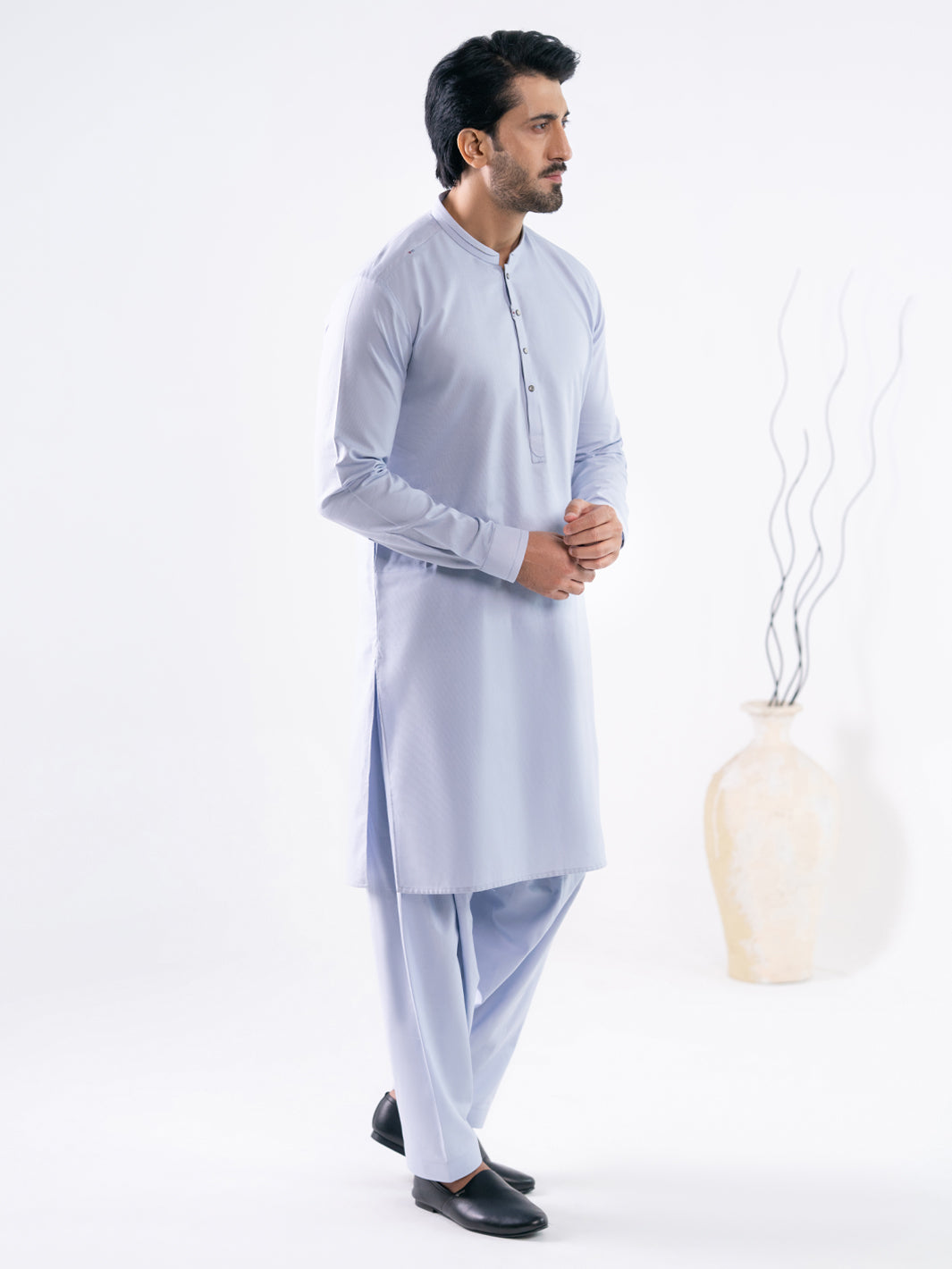 Sky Blue Cotton Cut & Sew Kameez Shalwar - AL-KS-3328