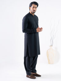 Black Cotton Cut & Sew Kameez Shalwar - AL-KS-3331