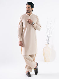 Beige Cotton Cut & Sew Kurta Trousers - AL-KT-3329