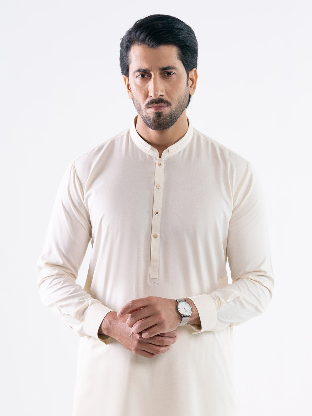 Cream Cut & Sew Kameez Shalwar - AL-KS-3340