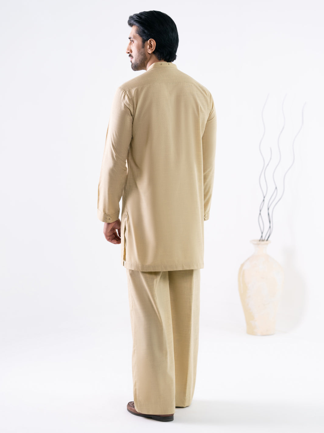 Beige Cut & Sew Kurta Trousers - AL-KT-3319