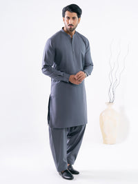 Grey Cotton Cut & Sew Kameez Shalwar - AL-KS-3330