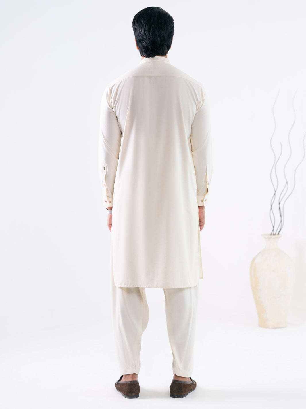 Cream Cut & Sew Kameez Shalwar - AL-KS-3340