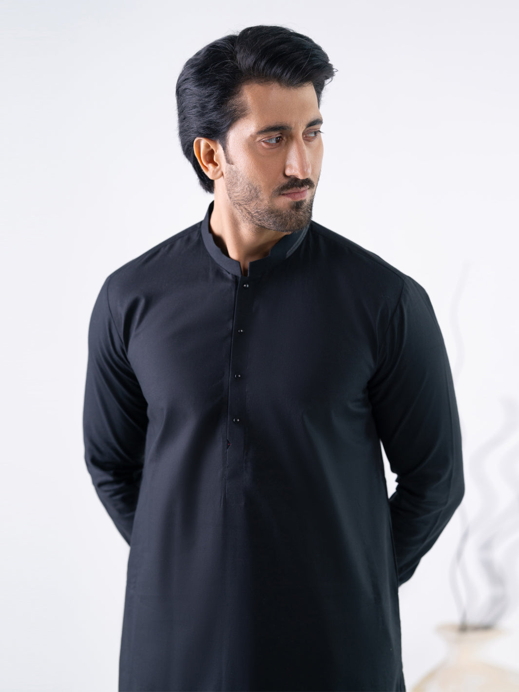 Black Cotton Cut & Sew Kameez Shalwar - AL-KS-3331