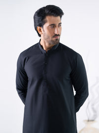 Black Cotton Cut & Sew Kameez Shalwar - AL-KS-3331