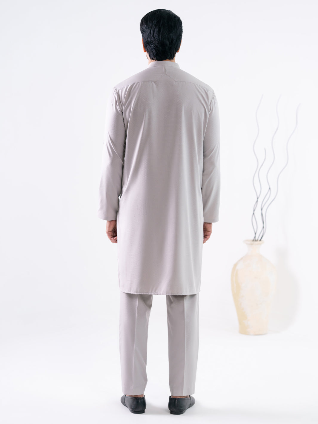 Ash Grey Cut & Sew Kurta Trousers - AL-KT-3338