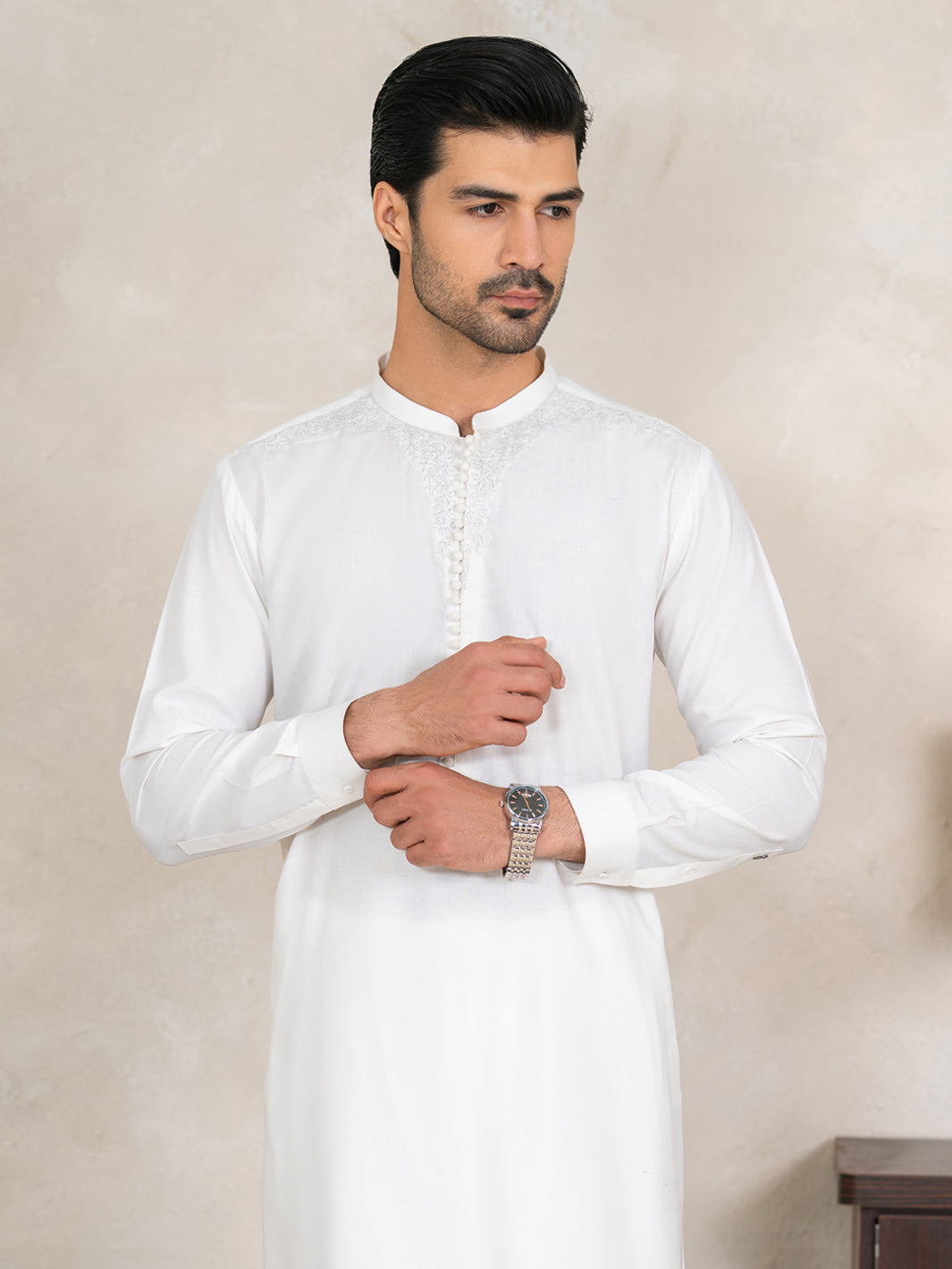 White Kameez Shalwar - AL-KS-3333