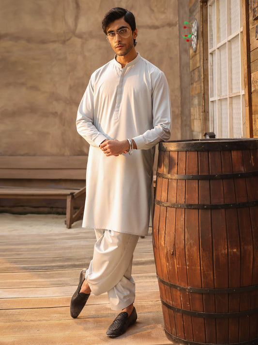 Light Blue Cut & Sew Kameez Shalwar - AL-KS-3334