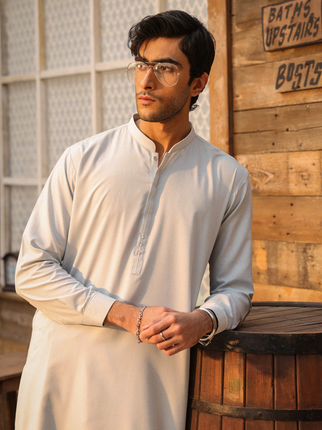Light Blue Cut & Sew Kameez Shalwar - AL-KS-3334