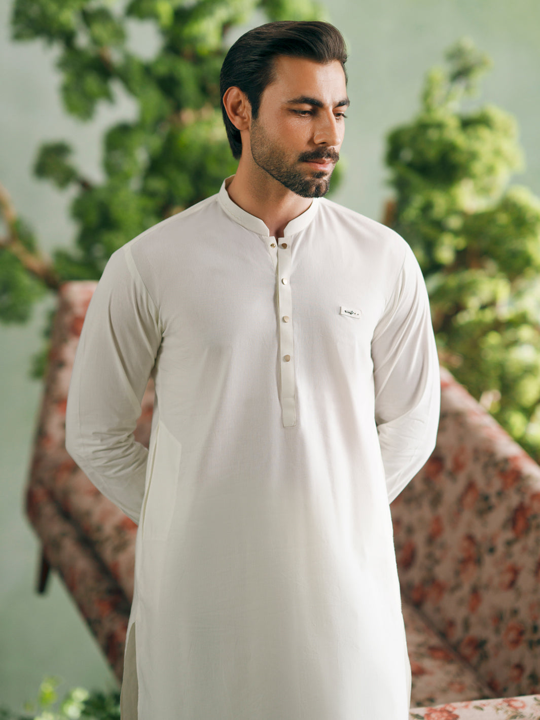 Off White Cotton Cut & Sew Kameez Shalwar - AL-KS-3335