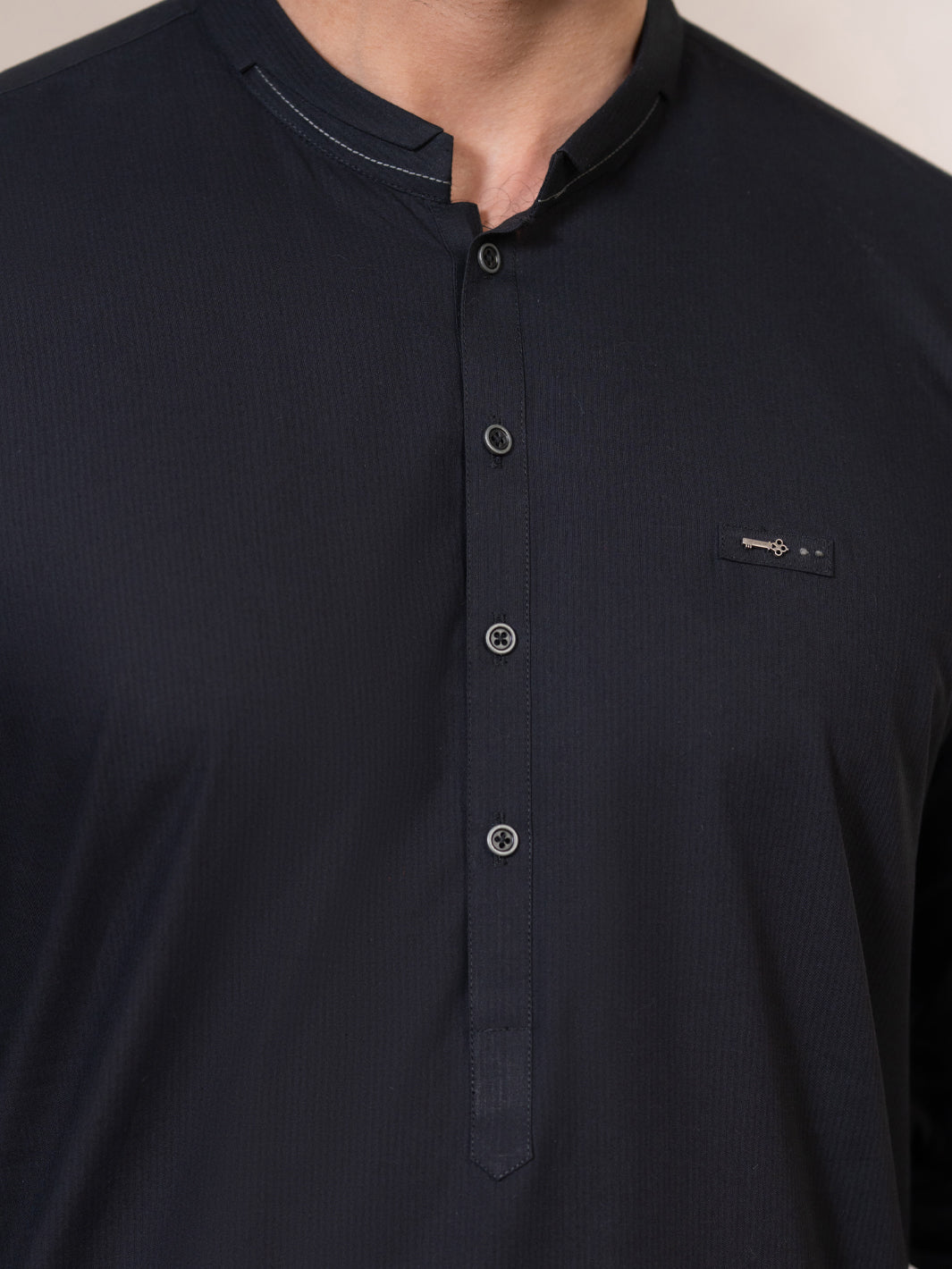 Black Cotton Cut & Sew Kameez Shalwar - AL-KS-3339