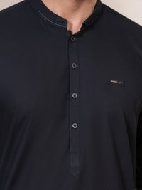 Black Cotton Cut & Sew Kameez Shalwar - AL-KS-3339