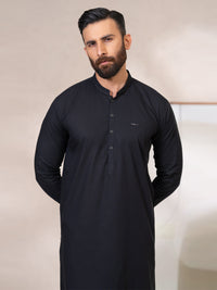 Black Cotton Cut & Sew Kameez Shalwar - AL-KS-3339