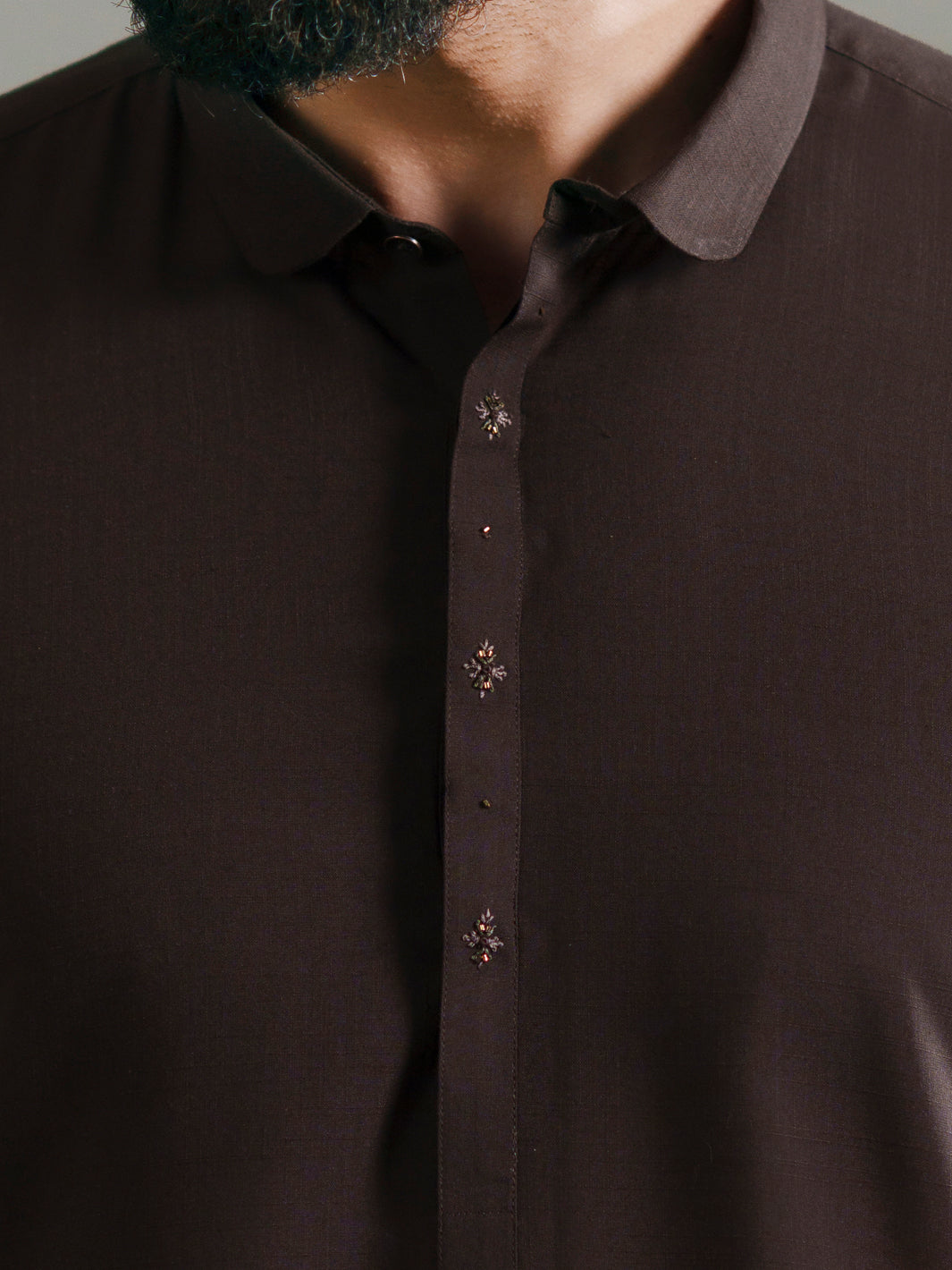 Brown Semi-Formal Kameez Shalwar - AL-KS-3343A