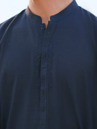 Navy Blue Cut & Sew Kameez Shalwar - AL-KS-3344