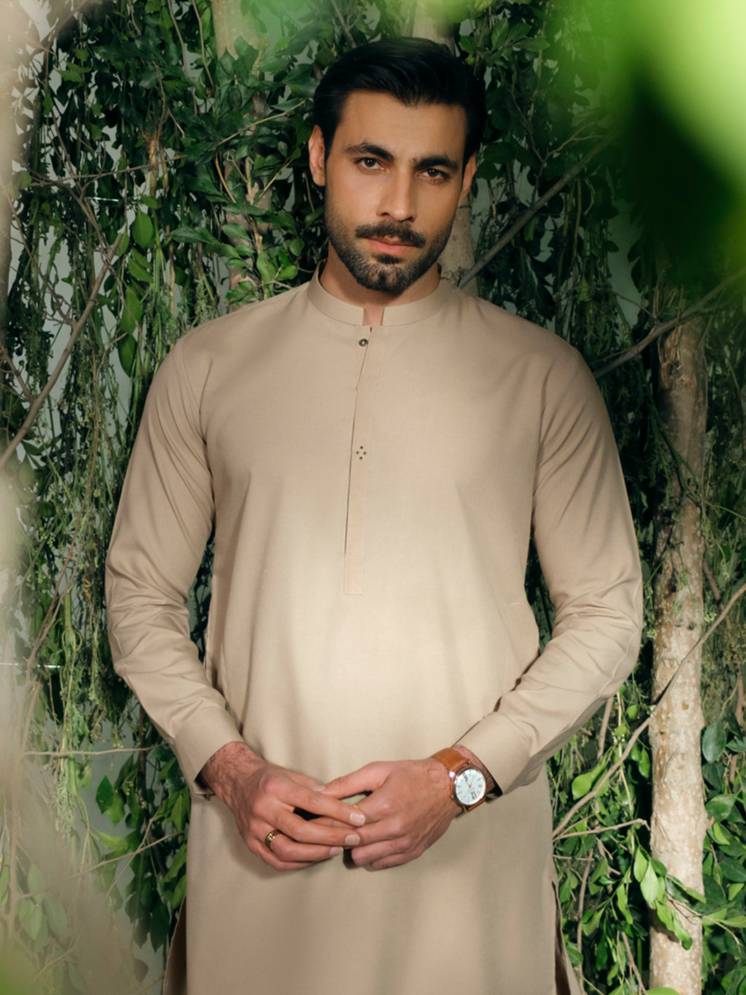Beige Cut & Sew Kameez Shalwar - AL-KS-3346