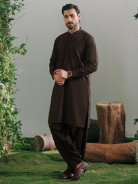 Olive Green Cuts & Sew Kameez Shalwar - AL-KS-3348