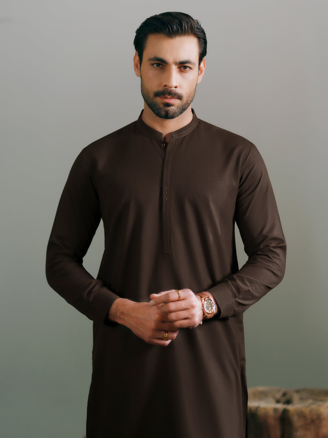 Olive Green Cuts & Sew Kameez Shalwar - AL-KS-3348