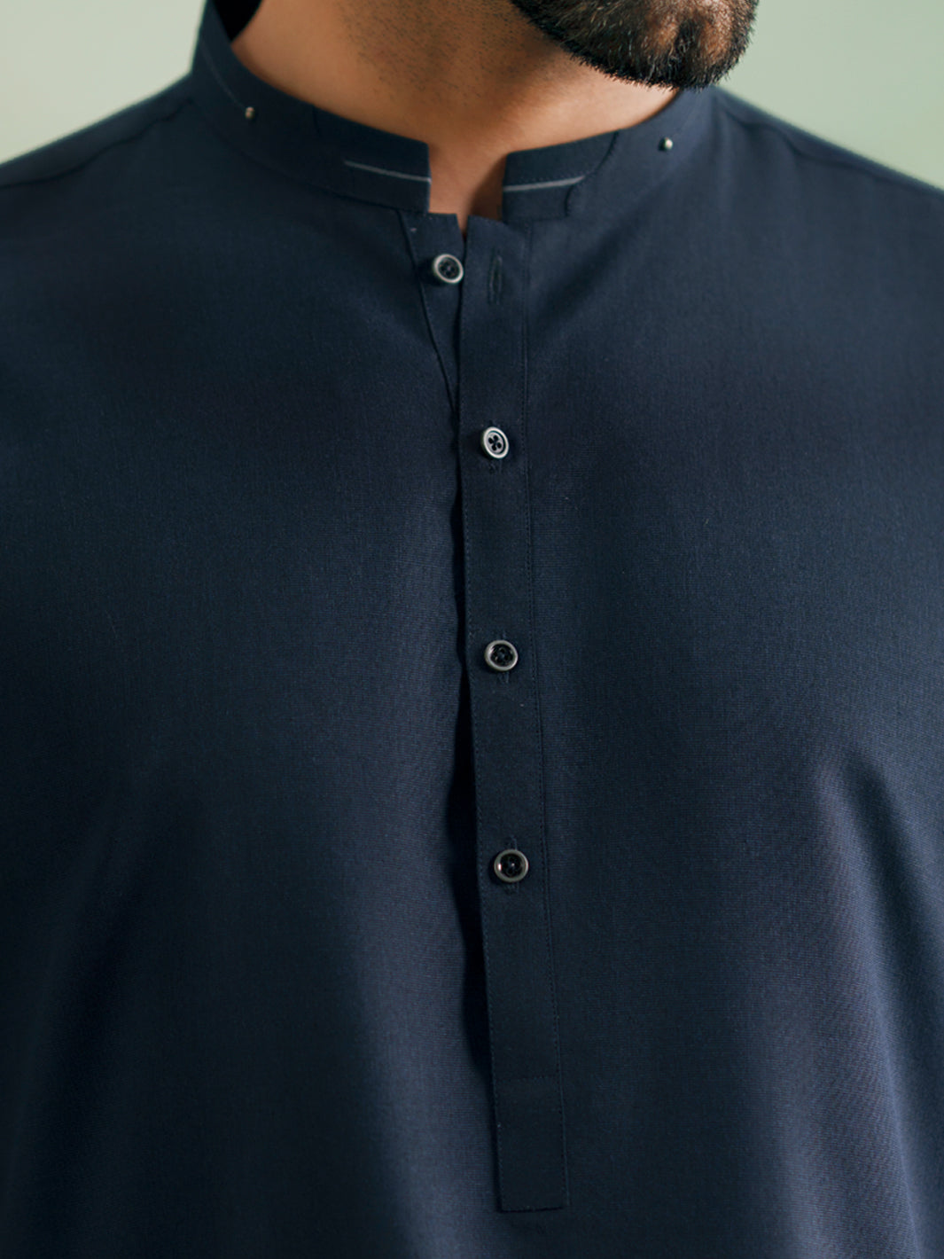 Navy Blue Cut & Sew Kameez Shalwar - AL-KS-3349