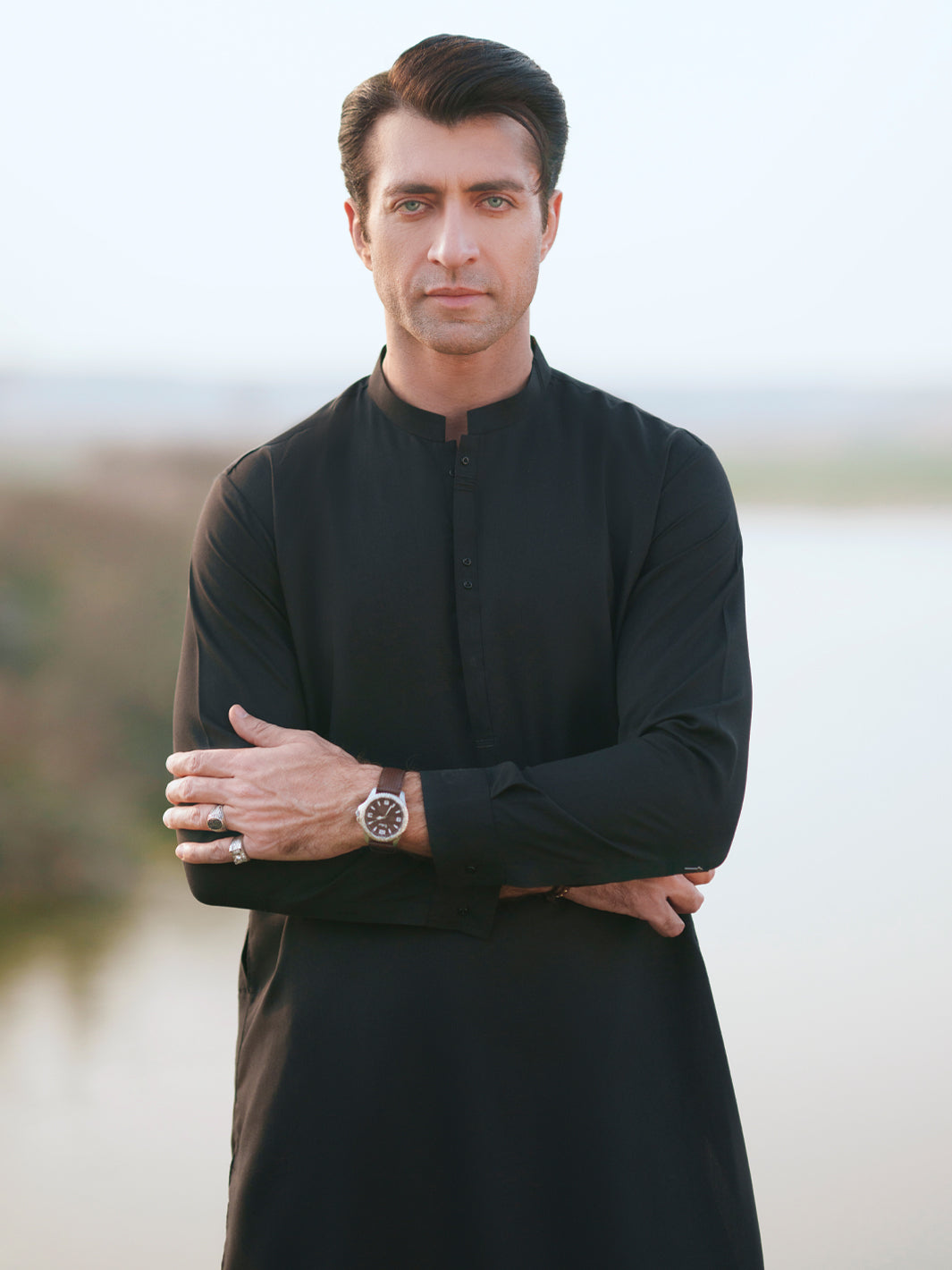 Black Cut & Sew Kameez Shalwar - AL-KS-3350