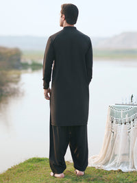 Black Cut & Sew Kameez Shalwar - AL-KS-3350