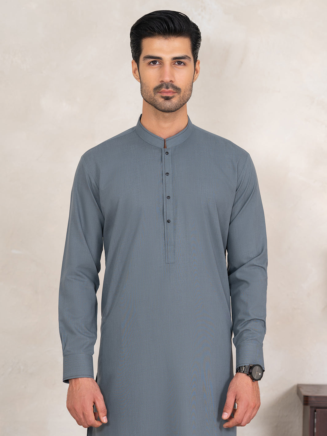 Bluish Grey Cut & Sew Kameez Shalwar - AL-KS-3354