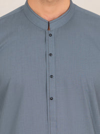 Bluish Grey Cut & Sew Kameez Shalwar - AL-KS-3354A