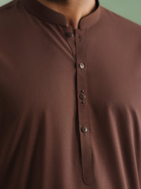 Brown Plain Kameez Shalwar - AL-KS-3355