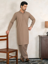 Brown Cut & Sew Kameez Shalwar - AL-KS-3359