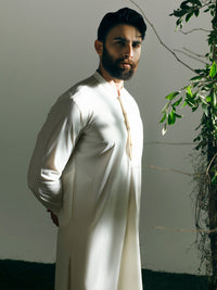 White Cut & Sew Kameez Shalwar - AL-KS-3360