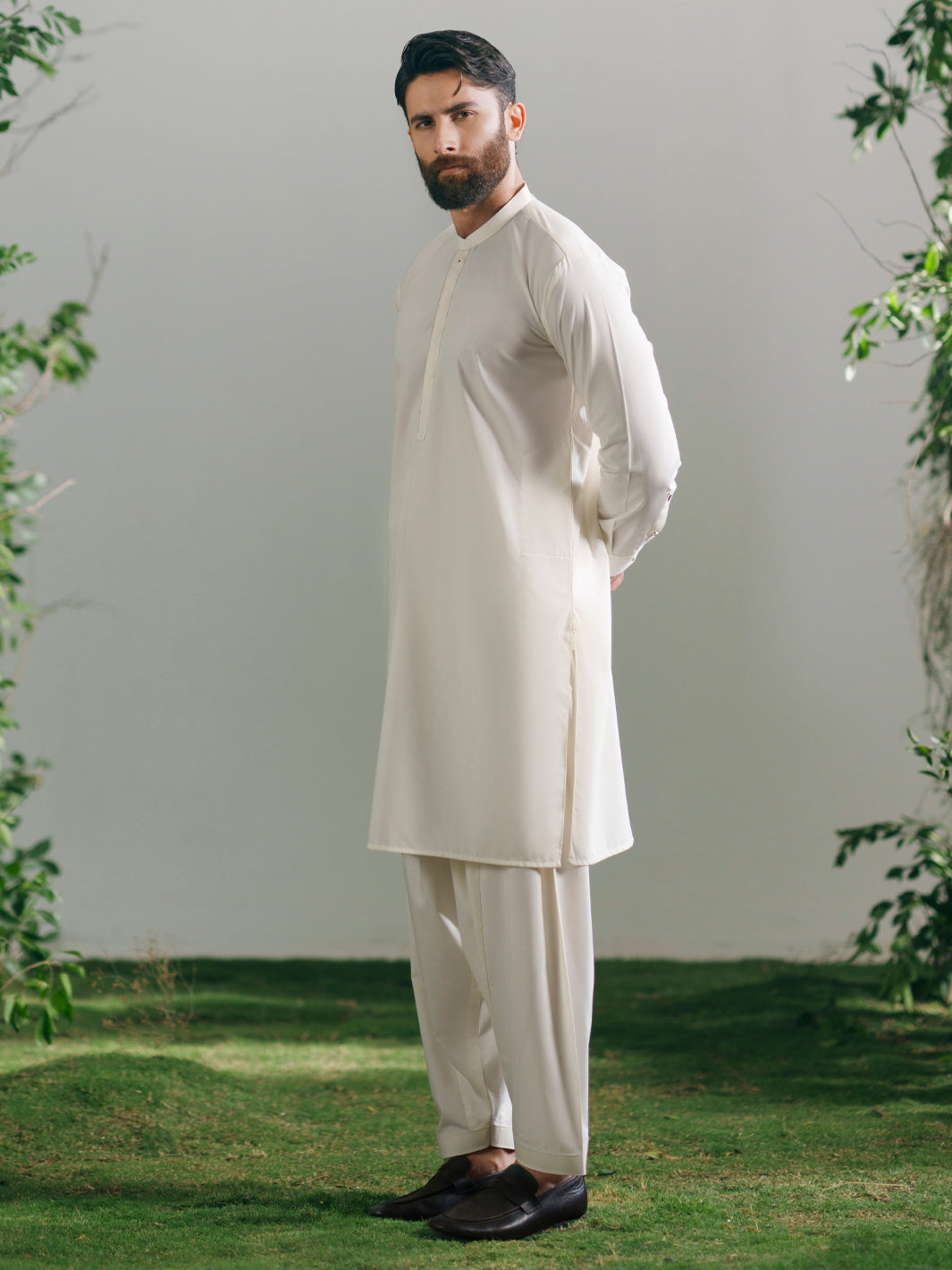 White Cut & Sew Kameez Shalwar - AL-KS-3360
