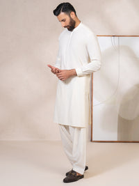 Cream Cut & Sew Kameez Shalwar - AL-KS-3361