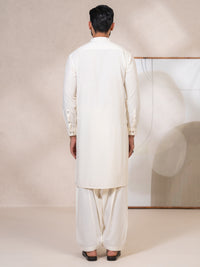 Cream Cut & Sew Kameez Shalwar - AL-KS-3361