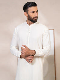 Cream Cut & Sew Kameez Shalwar - AL-KS-3361