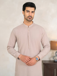 Beige Semi-Formal Kameez Shalwar - AL-KS-3362