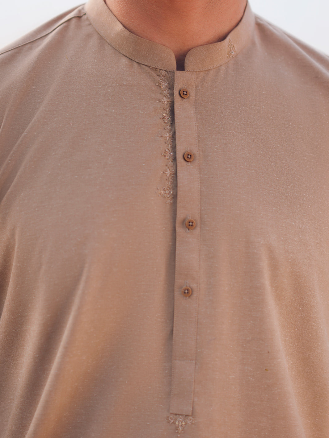 Beige Cut & Sew Kameez Shalwar - AL-KS-3363
