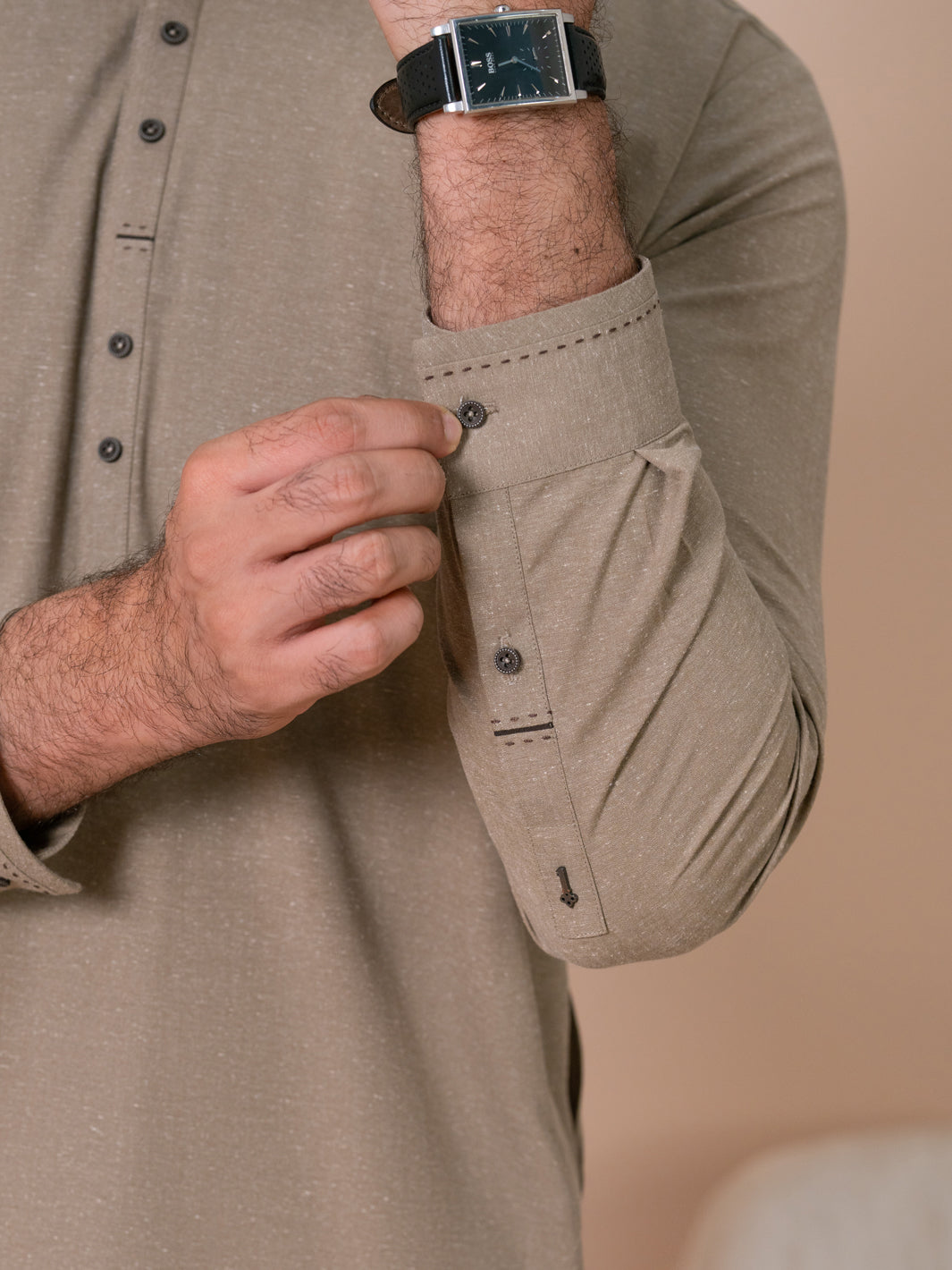 Brown Cuts & Sew Kameez Shalwar - AL-KS-3364