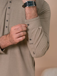 Brown Cuts & Sew Kameez Shalwar - AL-KS-3364