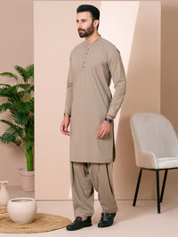 Brown Cuts & Sew Kameez Shalwar - AL-KS-3364