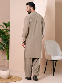 Brown Cuts & Sew Kameez Shalwar - AL-KS-3364