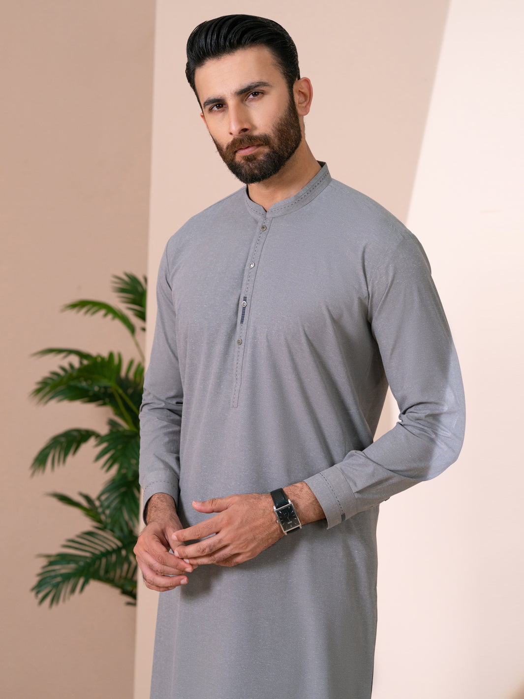 Grey Cuts & Sew Kameez Shalwar - AL-KS-3365
