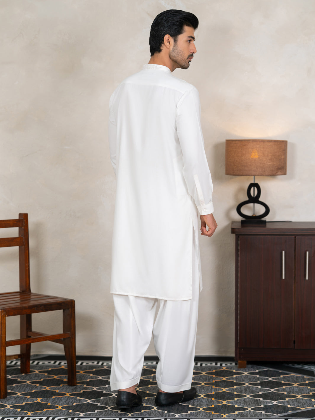 White Kameez Shalwar - AL-KS-3370