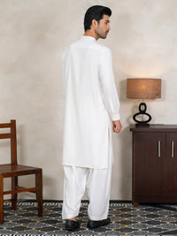 White Kameez Shalwar - AL-KS-3370